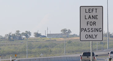 left lane for passing only regulatory sign