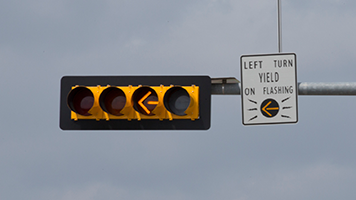 yellow left-turn arrow traffic signal