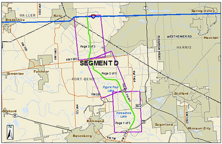 Map of Grand Parkway Segment D