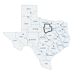 Fort Worth District County Map