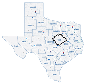 Waco District County Map
