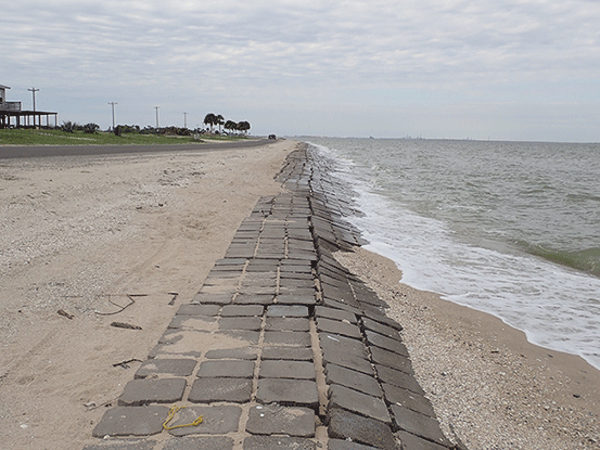 Cellular Concrete Mattresses Protecting a Coastal Highway in Calhoun County, Texas. (click in image to see full-size image)