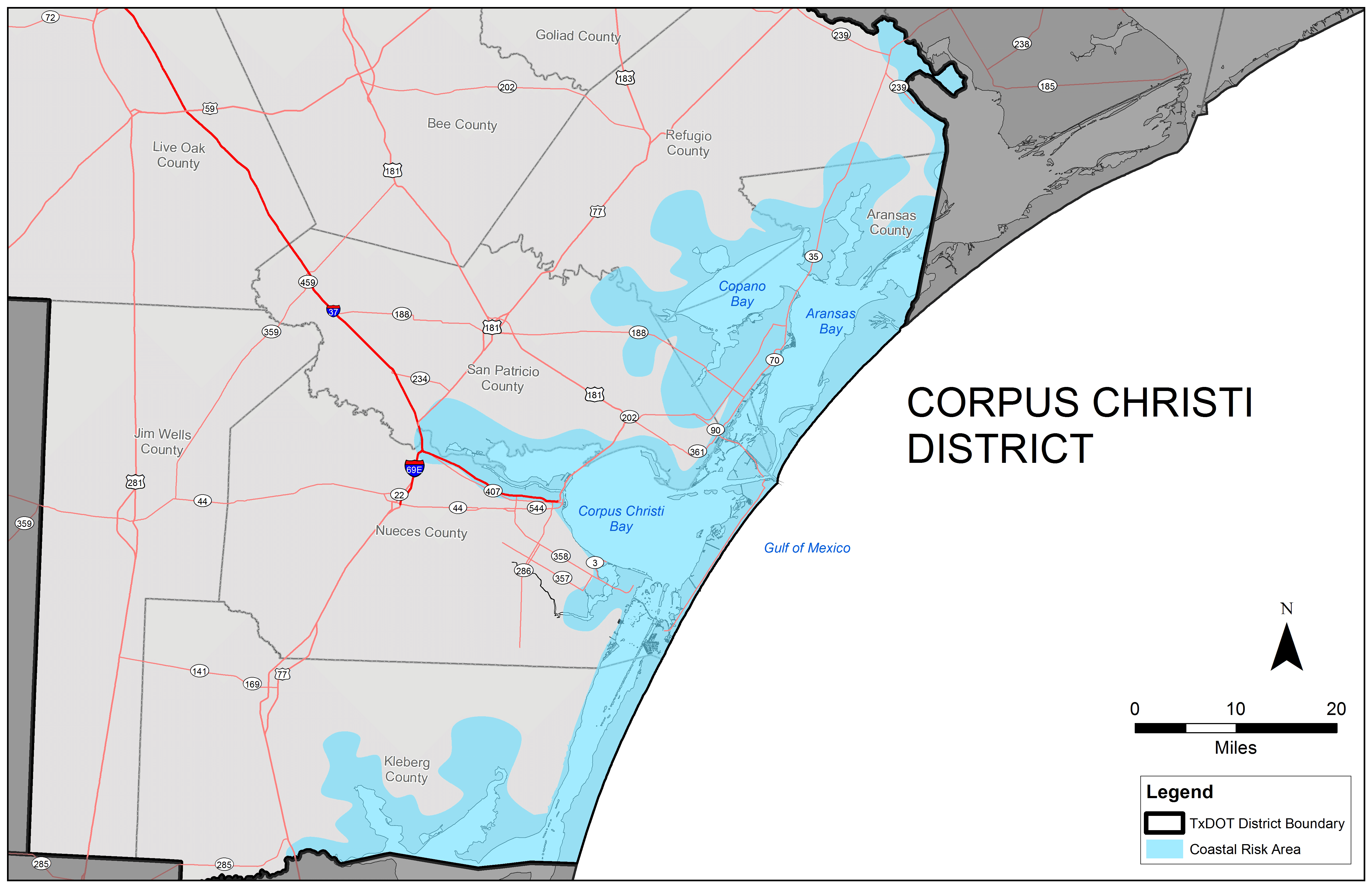 TxDOT Corpus Christi District Risk Area. (click in image to see full-size image)