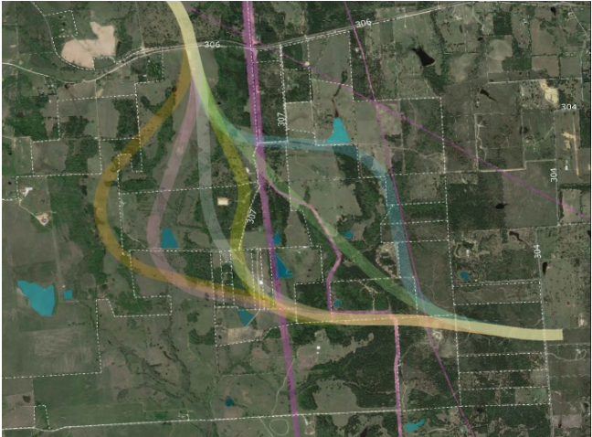 Example of Multiple Route Alignments for Consideration (click in image to see full-size image)