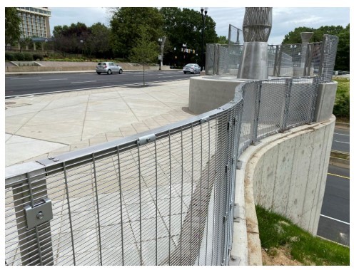 A Railing as a Barrier Against a Steep Drop-Off for a Sidewalk Facility at an Overpass ( click in image to see full-size image)