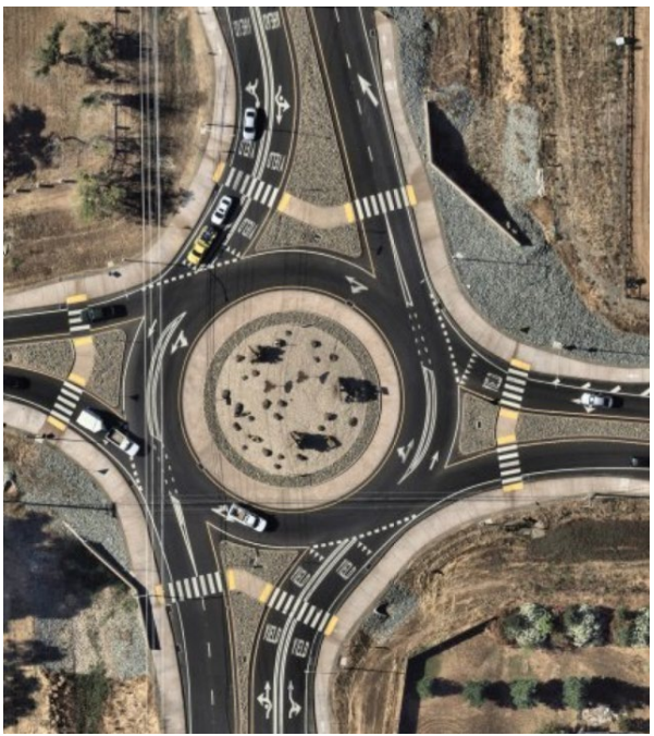 Buffered Lane Example (applied as a retrofit without moving curbs) ( click in image to see full-size image)