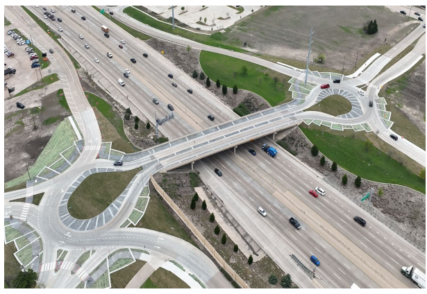 Example Roundabout Interchange in Allen, TX   ( click in image to see full-size image)
