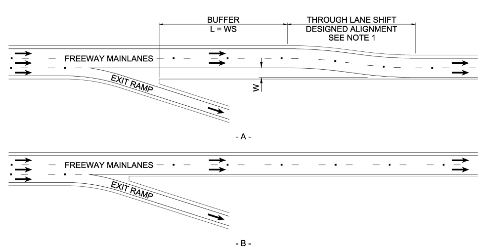 Preferred Left Through Lane Reduction Example ( click in image to see full-size image)