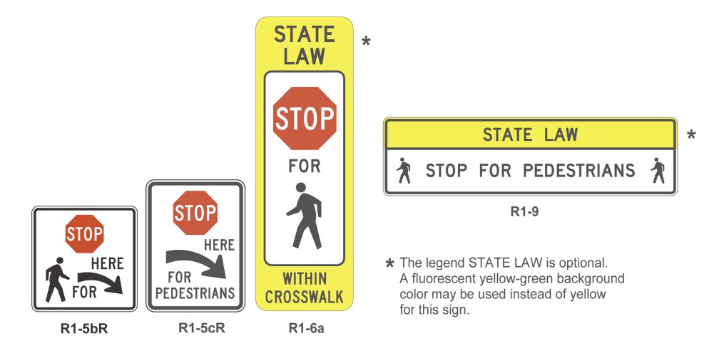 Unsignalized Pedestrian Crossing Signs ( click in image to see full-size image)