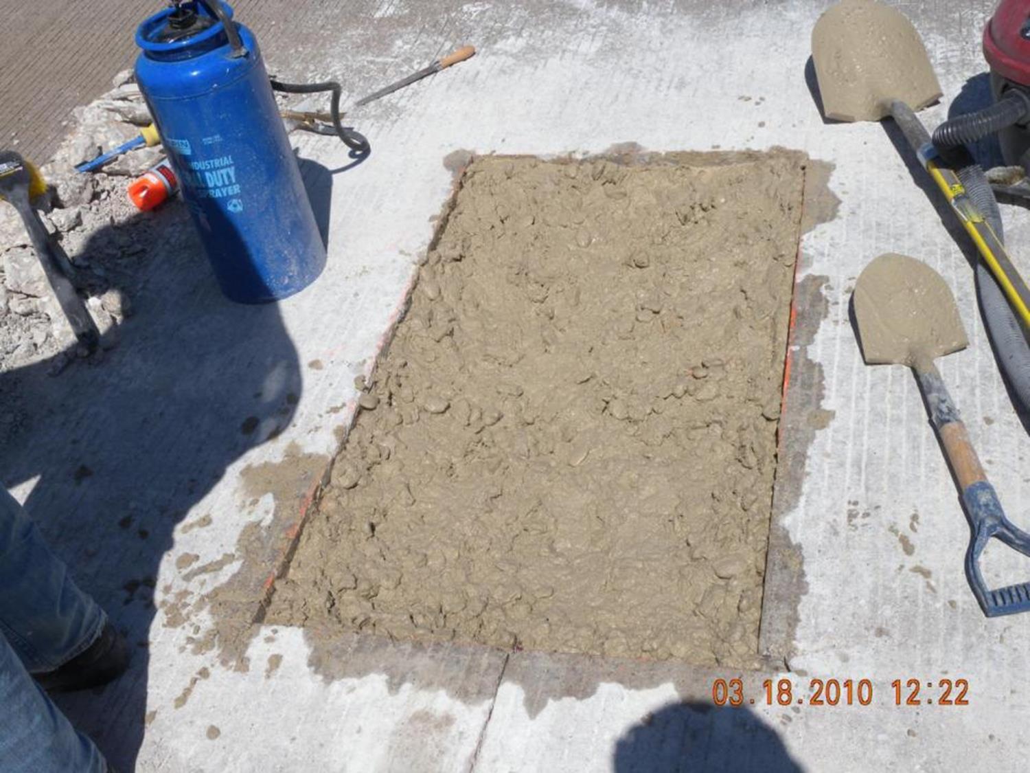 Place repair materials. (click in image to see full-size image)