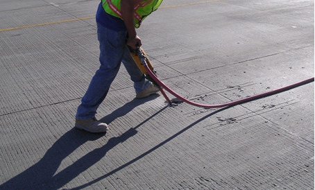 Removing concrete fins. (click in image to see full-size image)