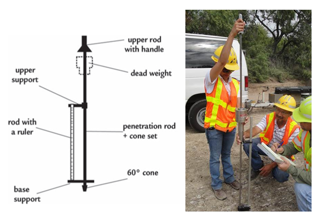 Dynamic Cone Penetrometer (DCP). (click in image to see full-size image)