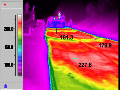 Thermal Camera Image Showing Moderate ThermalSegregation. (click in image to see full-size image)