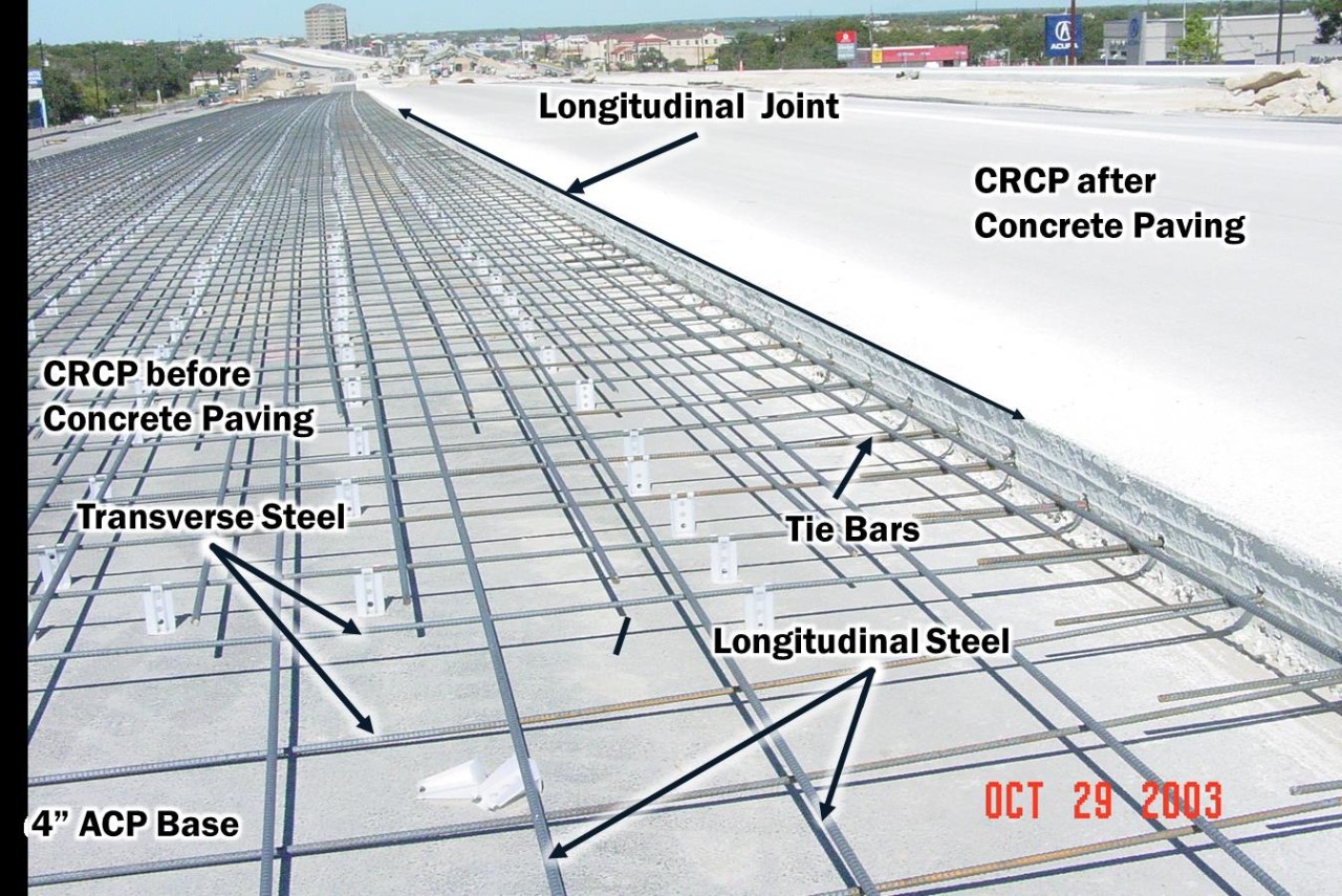 Continuously Reinforced Concrete Pavement. (click in image to see full-size image)