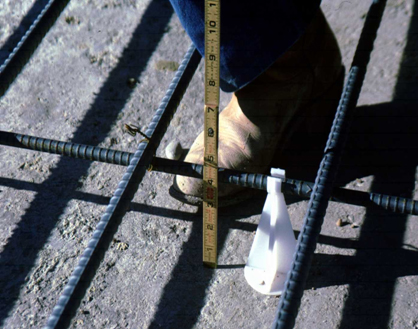 Checking steel location. (click in image to see full-size image)