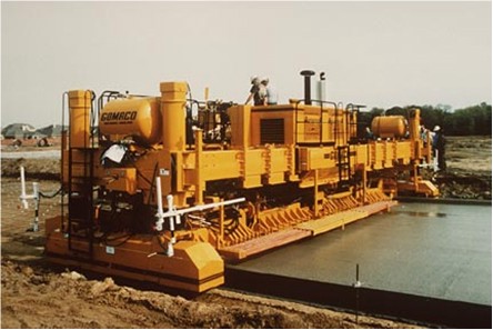 Slip-form paver. (click in image to see full-size image)