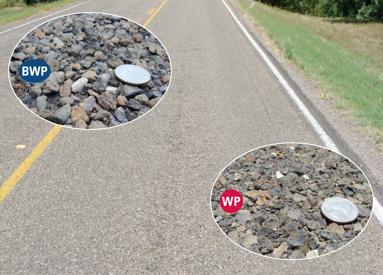 Lane with slight wheel path color difference. (click in image to see full-size image)