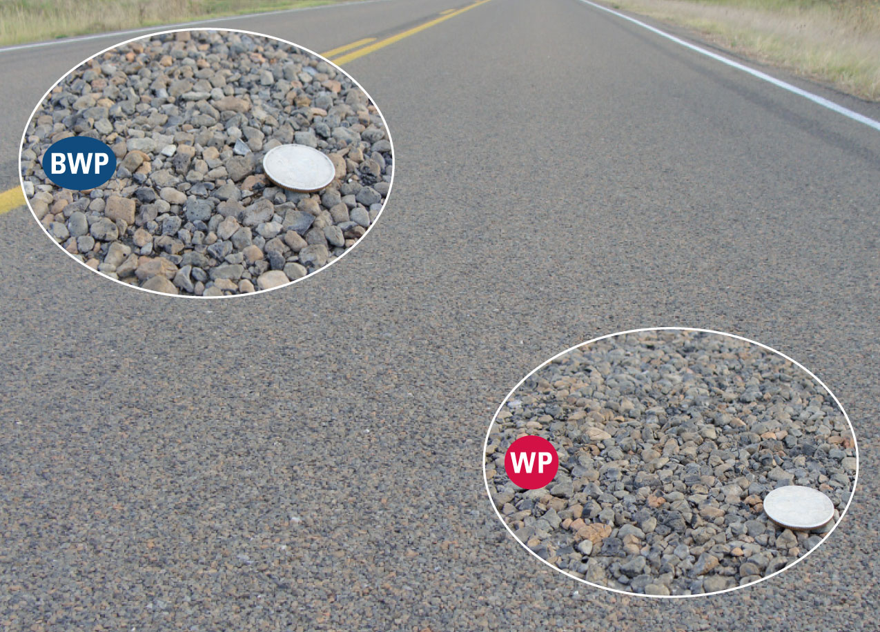 Lane with no wheel path color difference. (click in image to see full-size image)