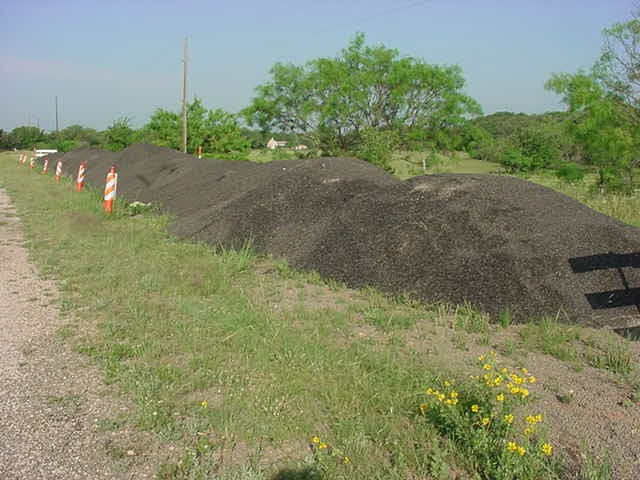 Properly Placed Aggregate Stockpiles. (click in image to see full-size image)
