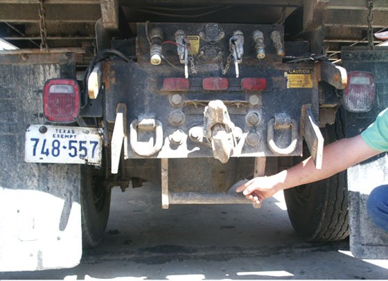 Truck Hitch to Connect to Aggregate Spreader. (click in image to see full-size image)