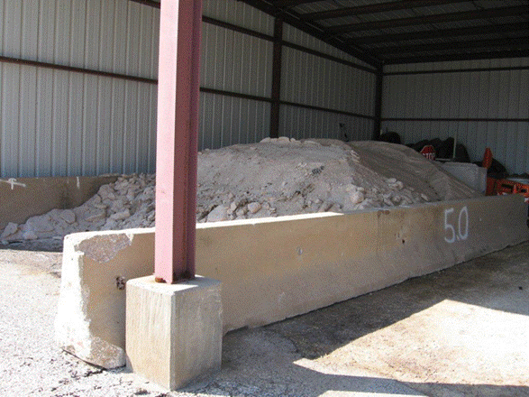Salt Storage at TxDOT Maintenance SectionWarehouse (click in image to see full-size image)