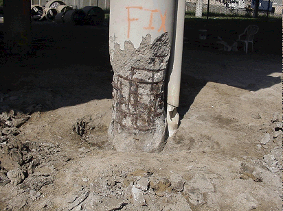 Damage created due to the salt storage. (click in image to see full-size image)