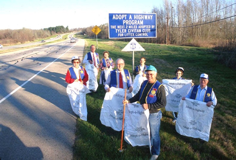 alt="Adopt A Highway Program volunteers from Tyler Civitan Club. (click in image to see full-size image)"
