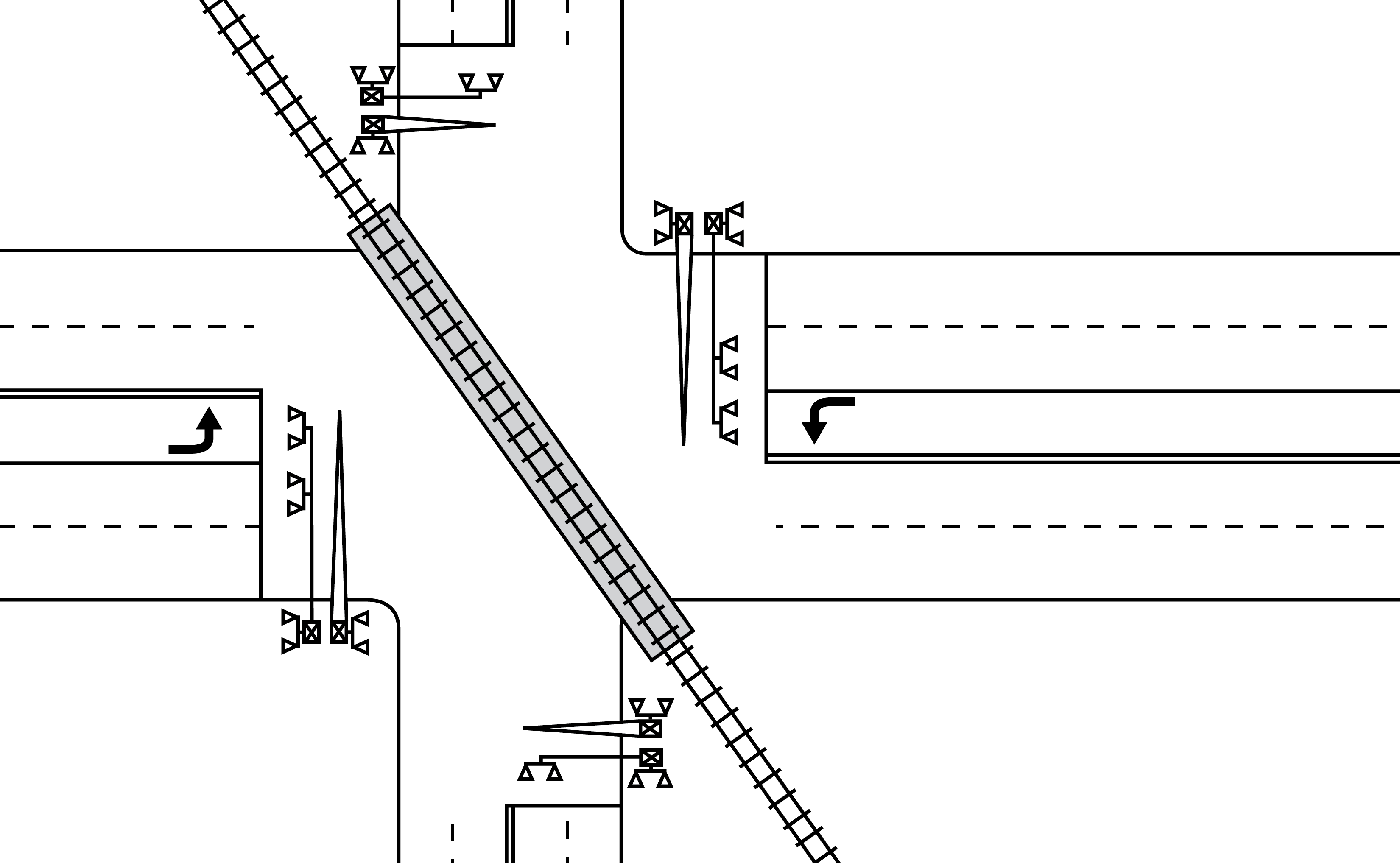 Figure 3&ndash;2. Crossing Through the Middle of a Signalized Intersection