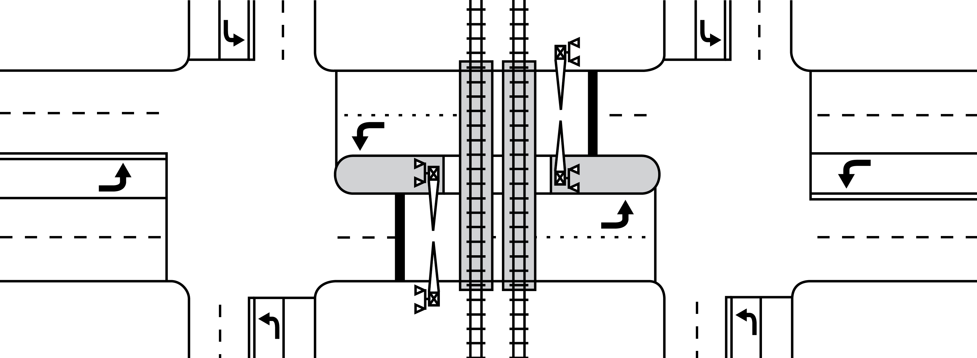 Figure 3&ndash;4. Location with Multiple Intersections Near One Crossing 