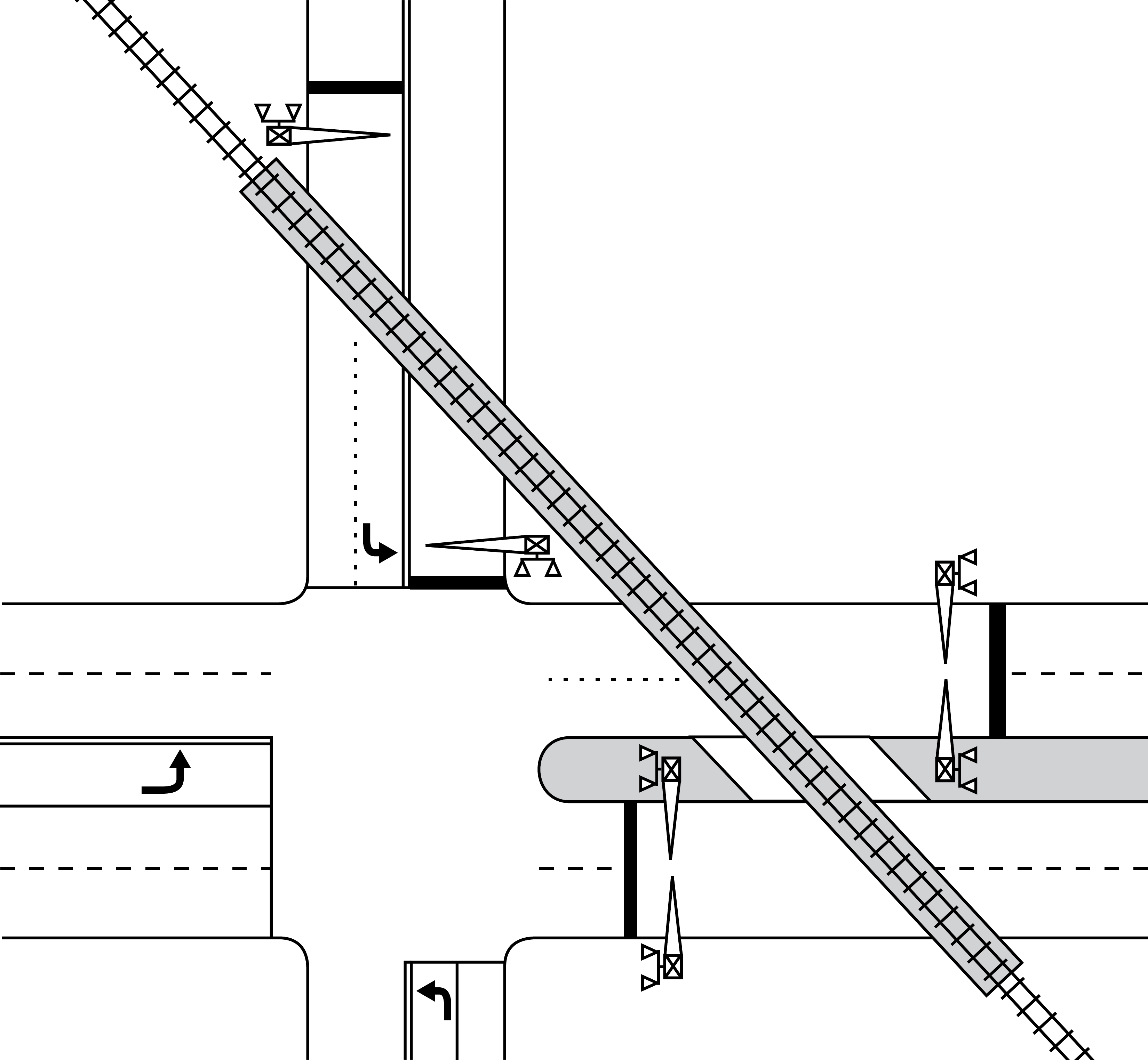 Figure 3&ndash;5. Location with Multiple Crossings Near One Intersection 