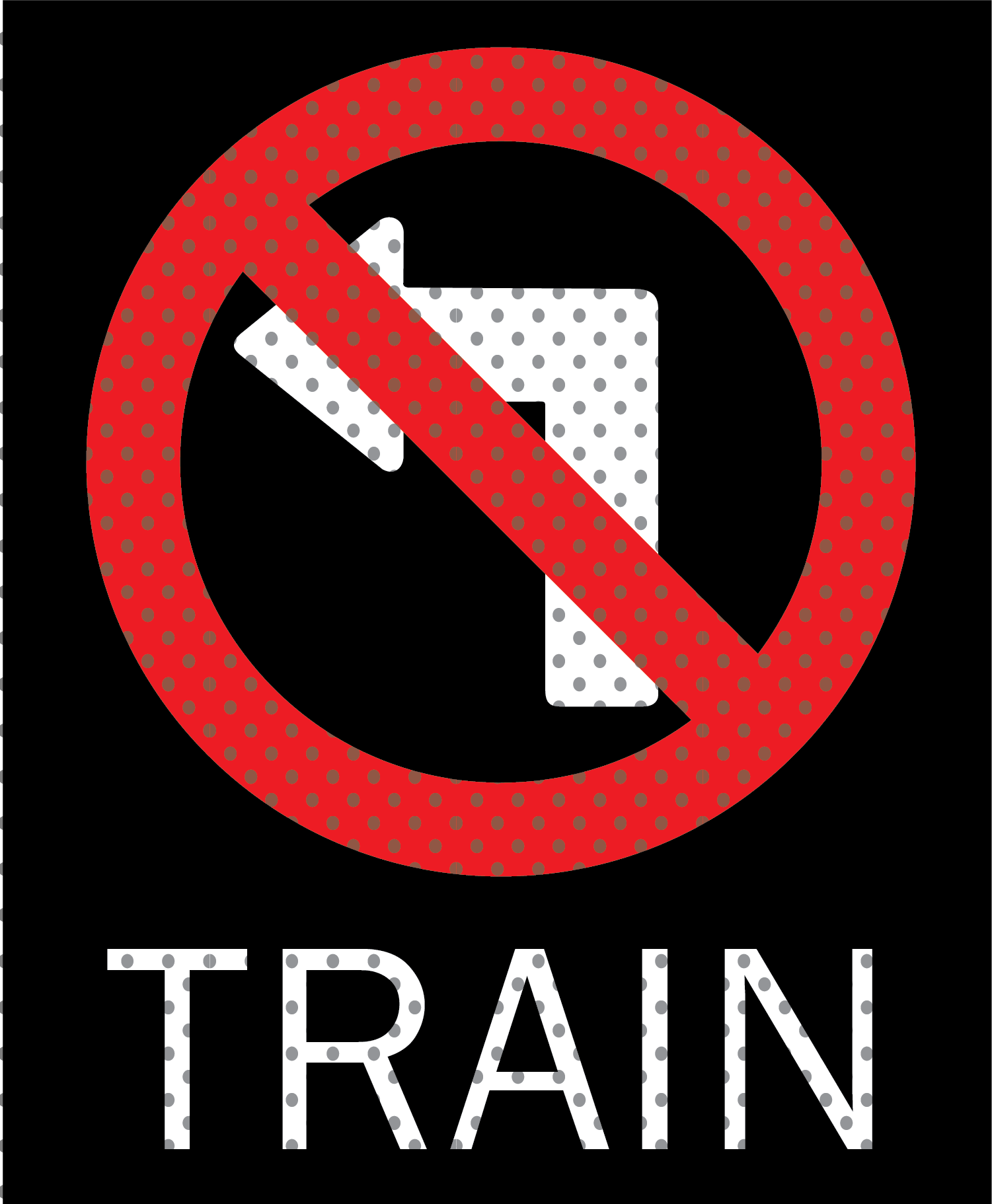 Figure 6&ndash;10. R3-2a Blank-out Sign with TRAIN Legend