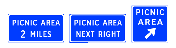 Picnic Area signs. (click in image to see full-size image)