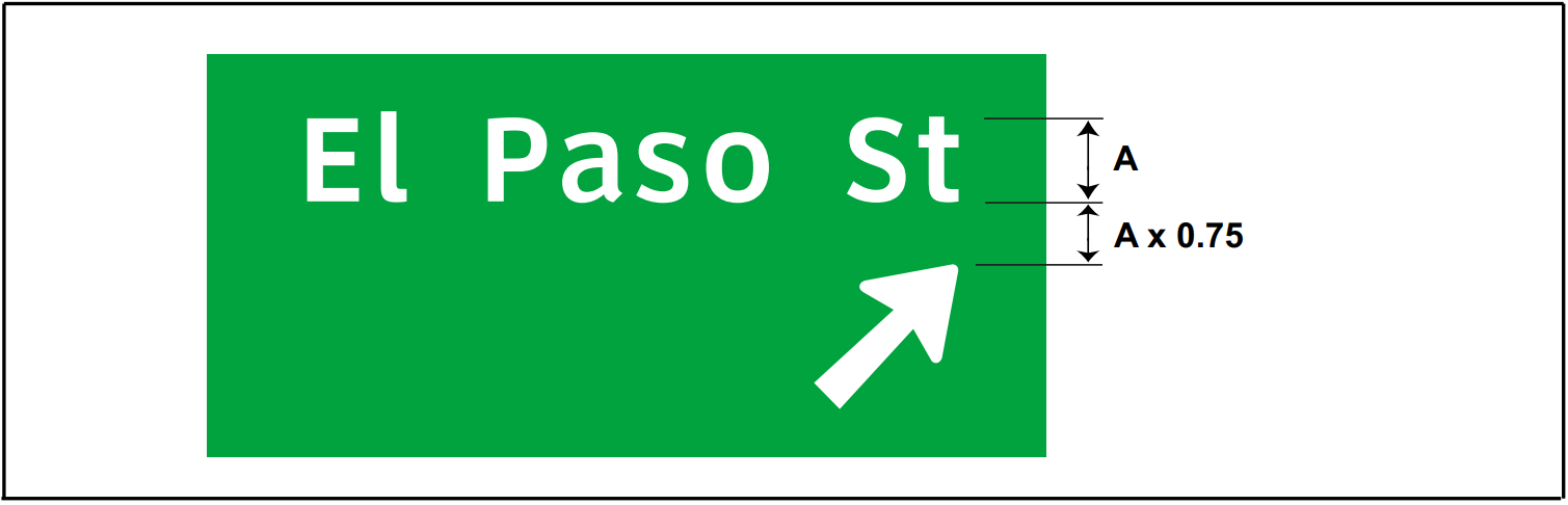 Interline spacing between a word messageand an arrow. (click in image to see full-size image)