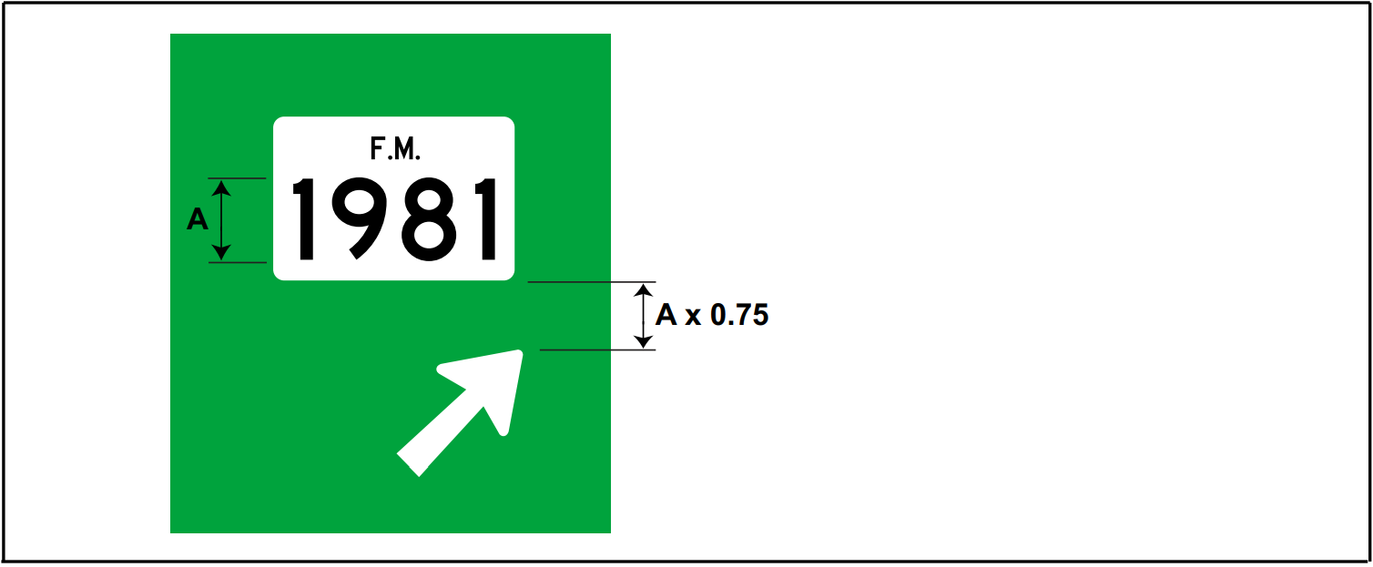 Interline spacing between a Route signand an arrow. (click in image to see full-size image)
