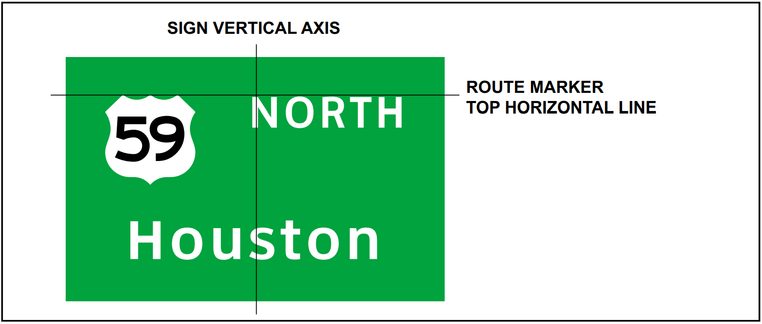 Route sign and cardinal direction placement. (click in image to see full-size image)