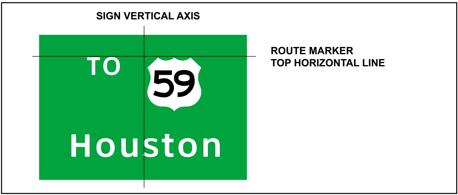 Route sign and TO placement. (click in image to see full-size image)