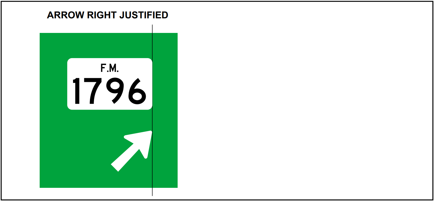 Arrow placement with Route sign. (click in image to see full-size image)
