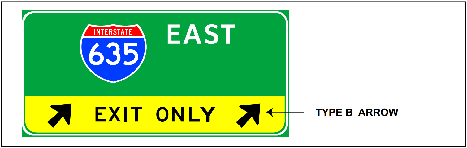Type B arrows used on an Exit Only panel. (click in image to see full-size image)