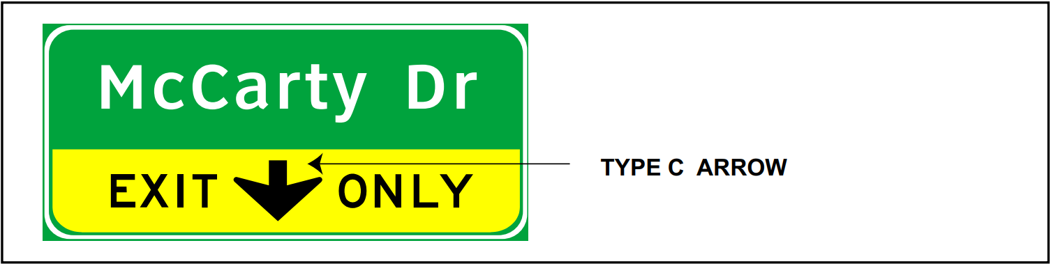 Type C arrow used on an Exit Only panel. (click in image to see full-size image)