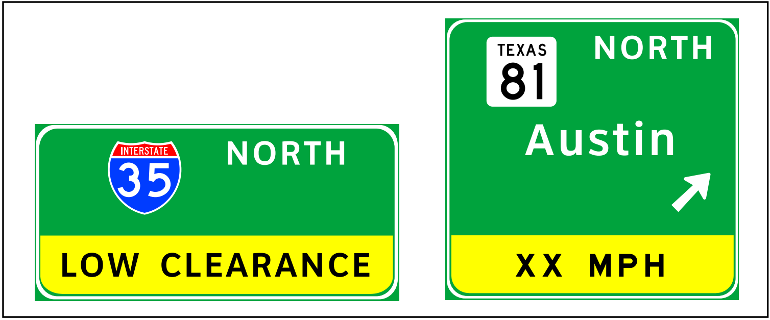 Examples of Advisory/Warning panels. (click in image to see full-size image)