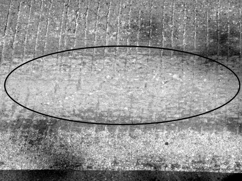 Properly removed marking using flailing technique. (click in image to see full-size image)