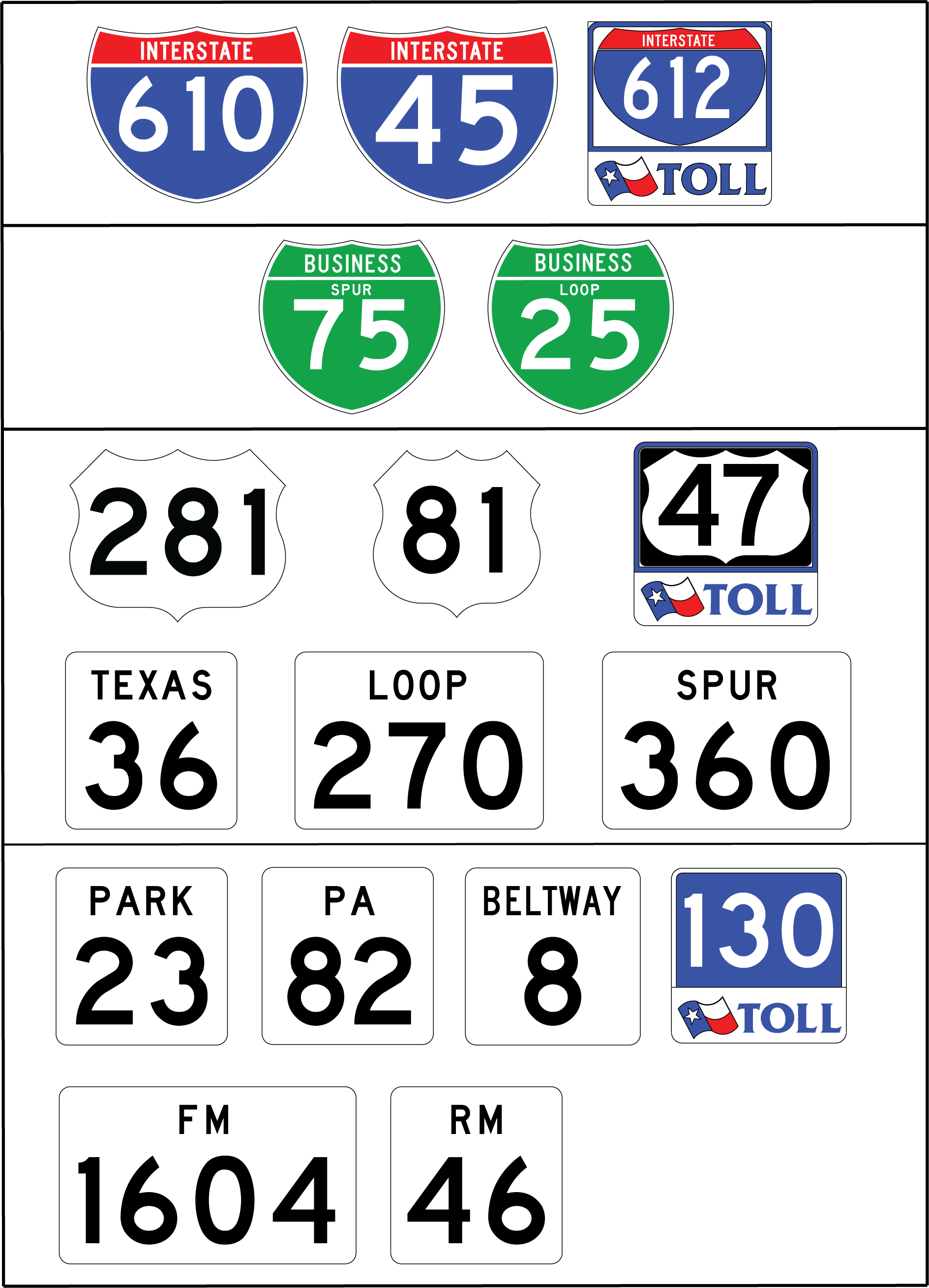 Route Signs for Guide Sign Mounting (click in image to see full-size image)