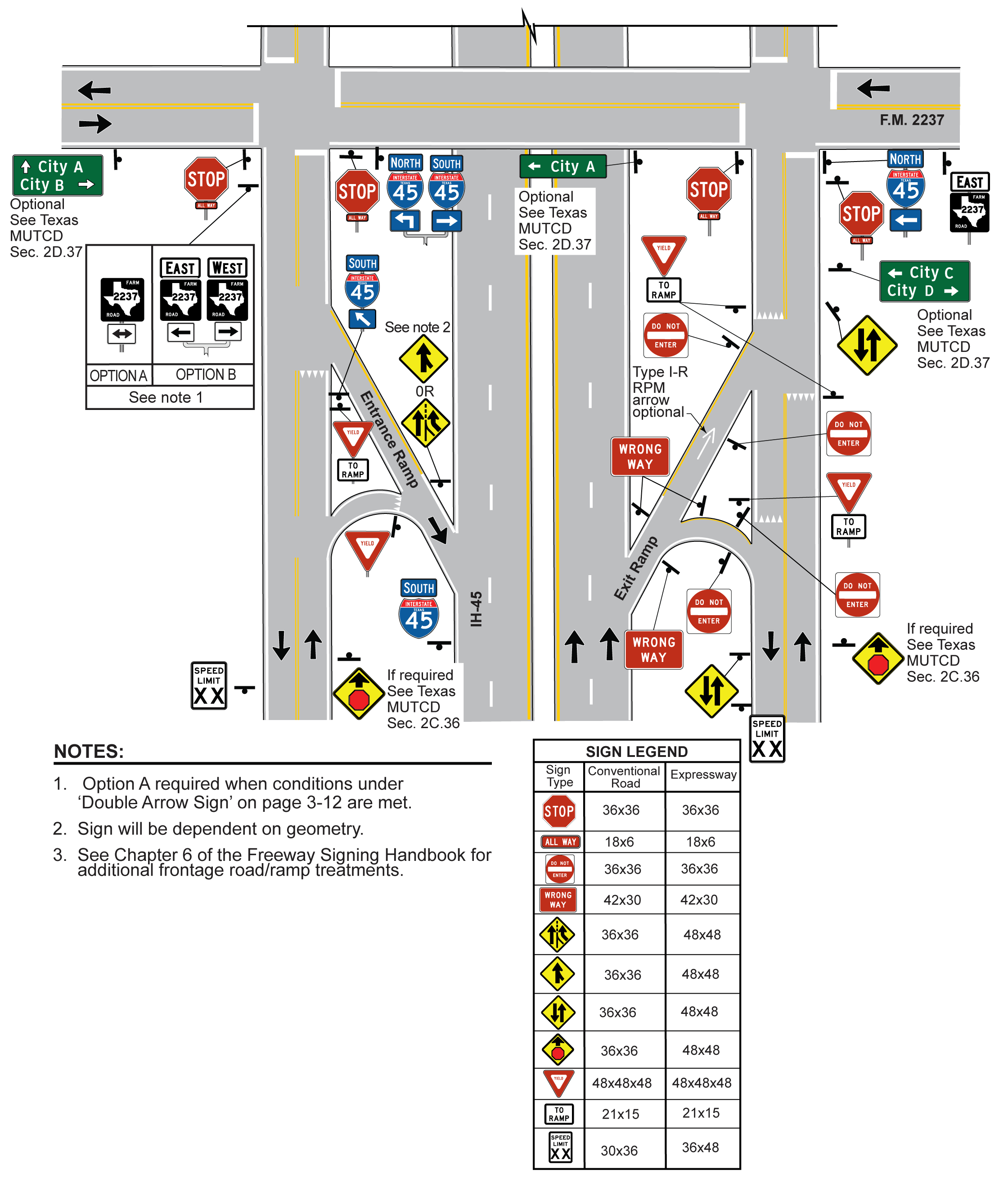 Diamond Interchange with Two-Way FrontageRoads (click in image to see full-size image)