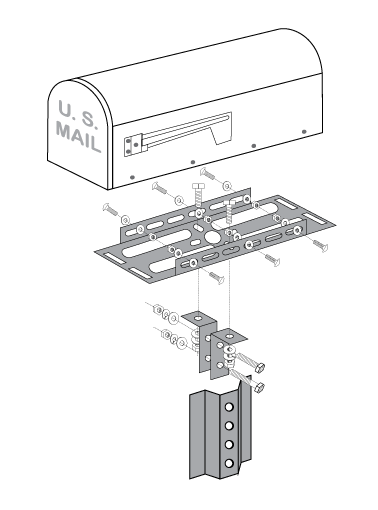 Attaching the Bracket to a Single Support (click in image to see full-size image)