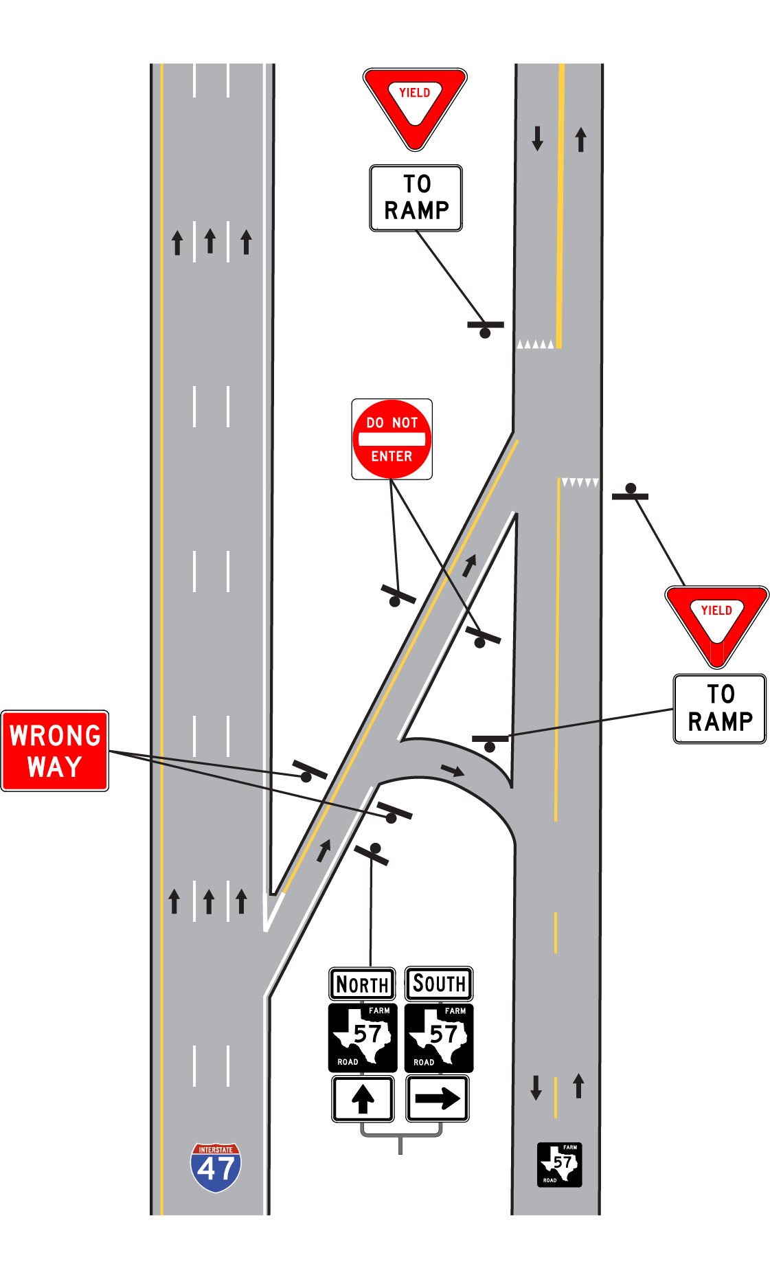 Parallel route not serving as a frontageroad (click in image to see full-size image)