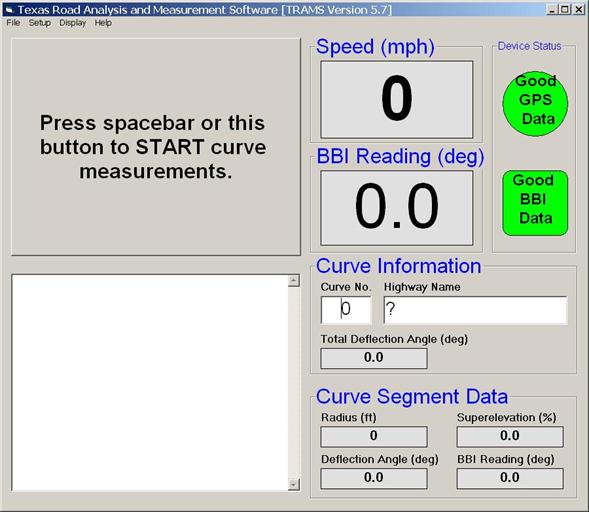 TRAMS main panel. (click in image to see full-size image)