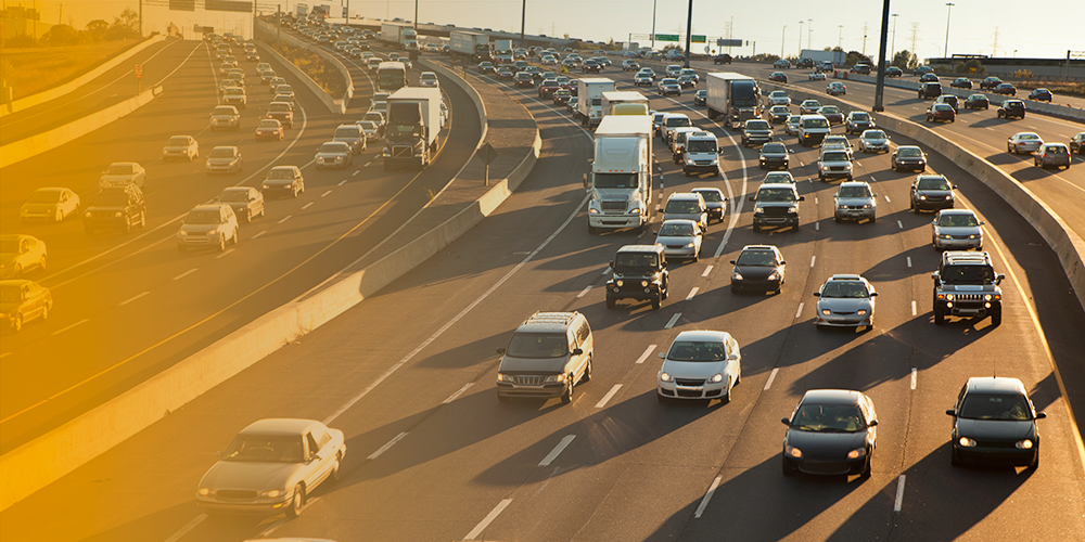 cars on a highway