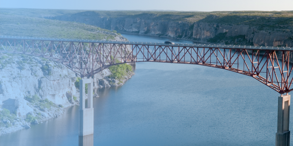 tall bridge above a river