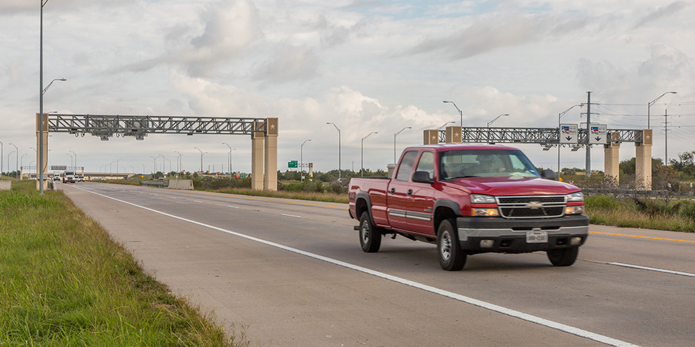 Pickup truck on SH130