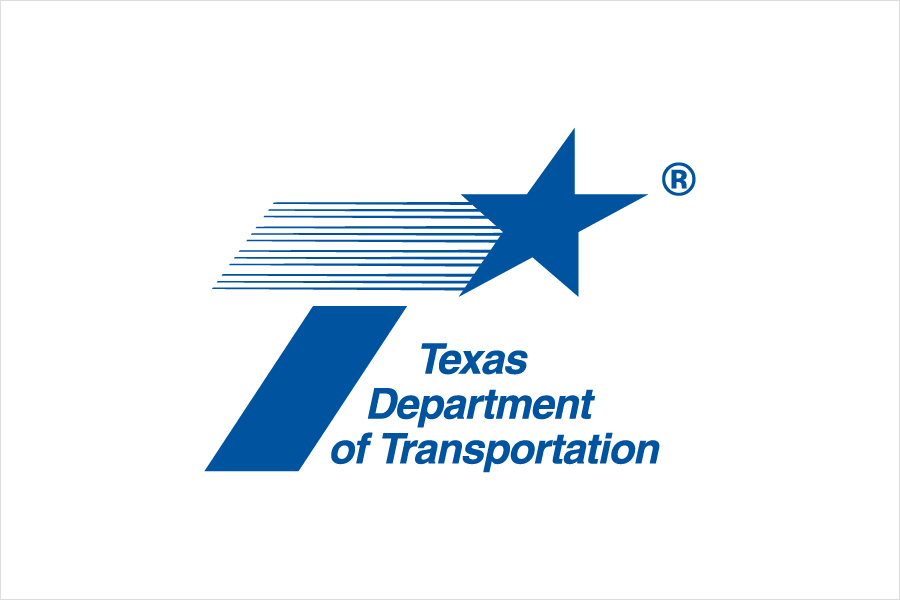 Logotipo de 3 líneas de TXDOT en azul